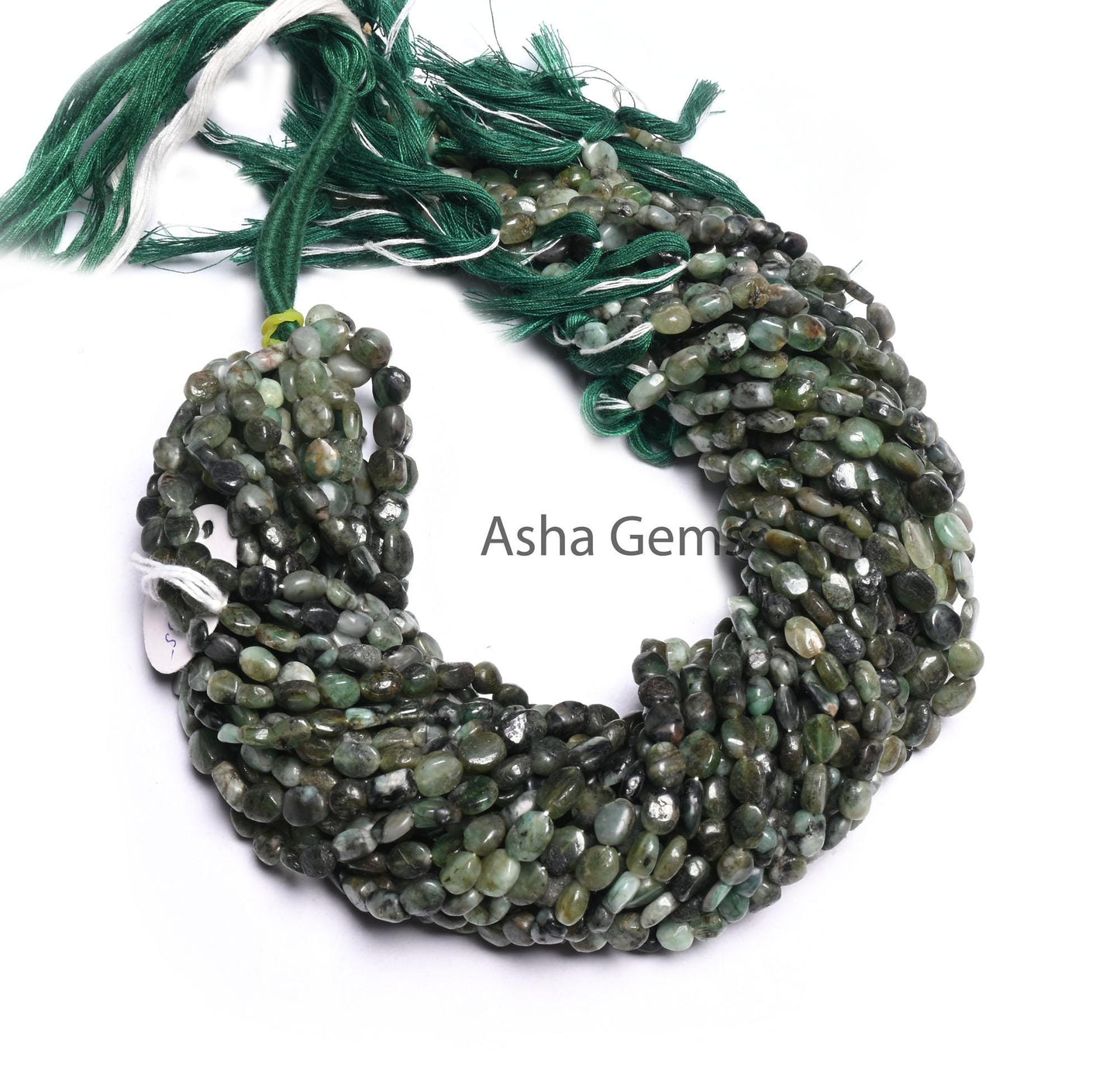 13" Natural Emerald Smooth Oval Uneven shape Handmade Beads, Shaded Green- Black Sakota Emerald Plain Oval Gemstone Beads Jewelry Craft SALE