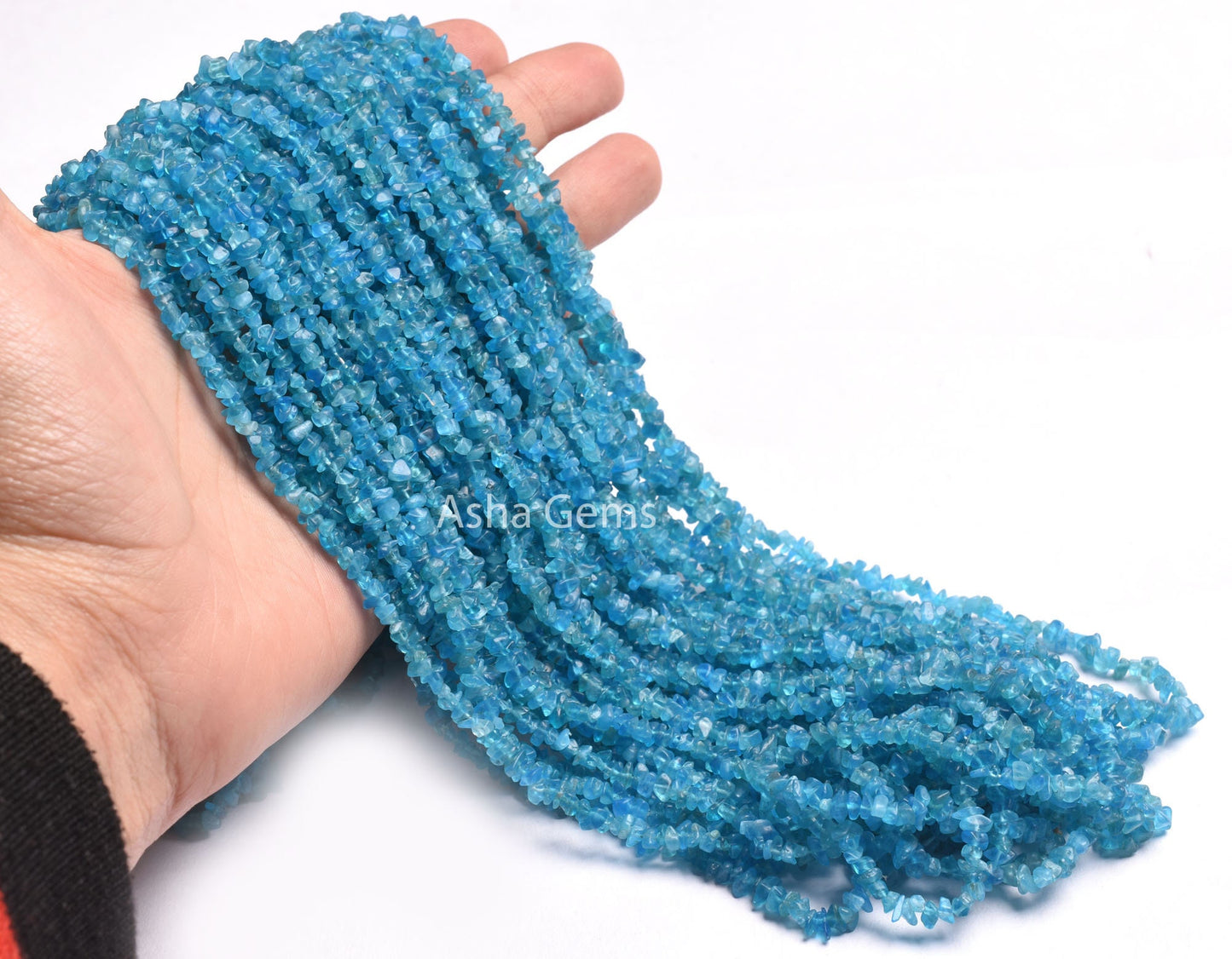 34"Strand Natural Neon Apatite Gemstone Uncut Chips Raw Beads, Blue Neon Apatite Rough Smooth Nugget Beads, Fine Quality Apatite Chips SALE