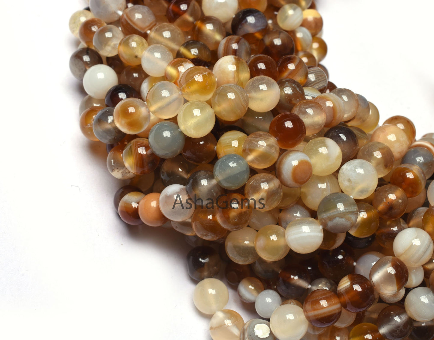 Chalcedony Smooth Round Shape Gemstone Beads,13" Strand Shaded Brown Chalcedony Plain Round Ball Beads, Chalcedony Beads Jewelry Craft SALE