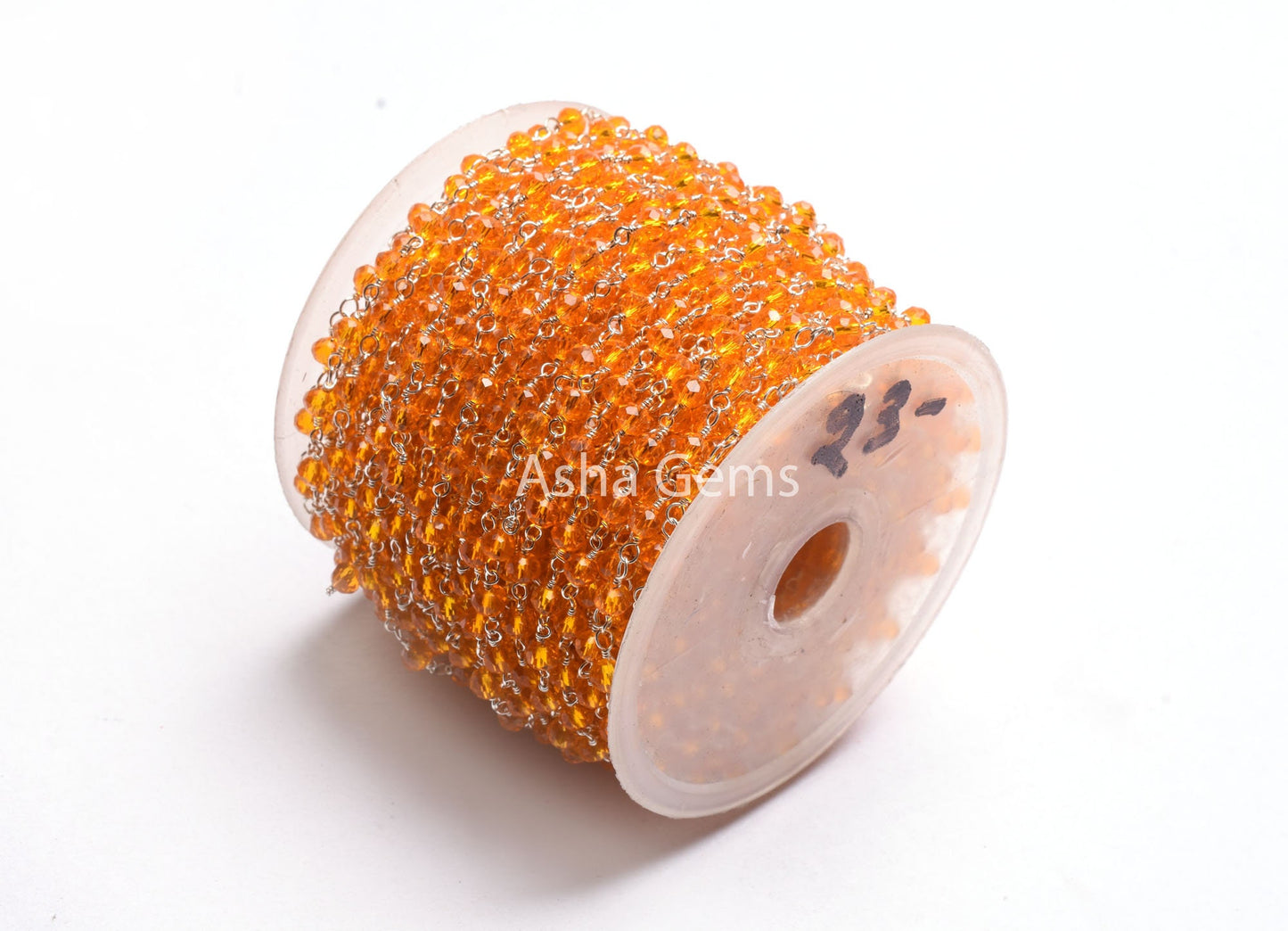 4 mm AAA Orange Fanta Hydro Faceted Beads Rosary Chain By feet Silver Plated Wire Wrap Rondelle Chain Handmade Jewelry Making Necklace Craft