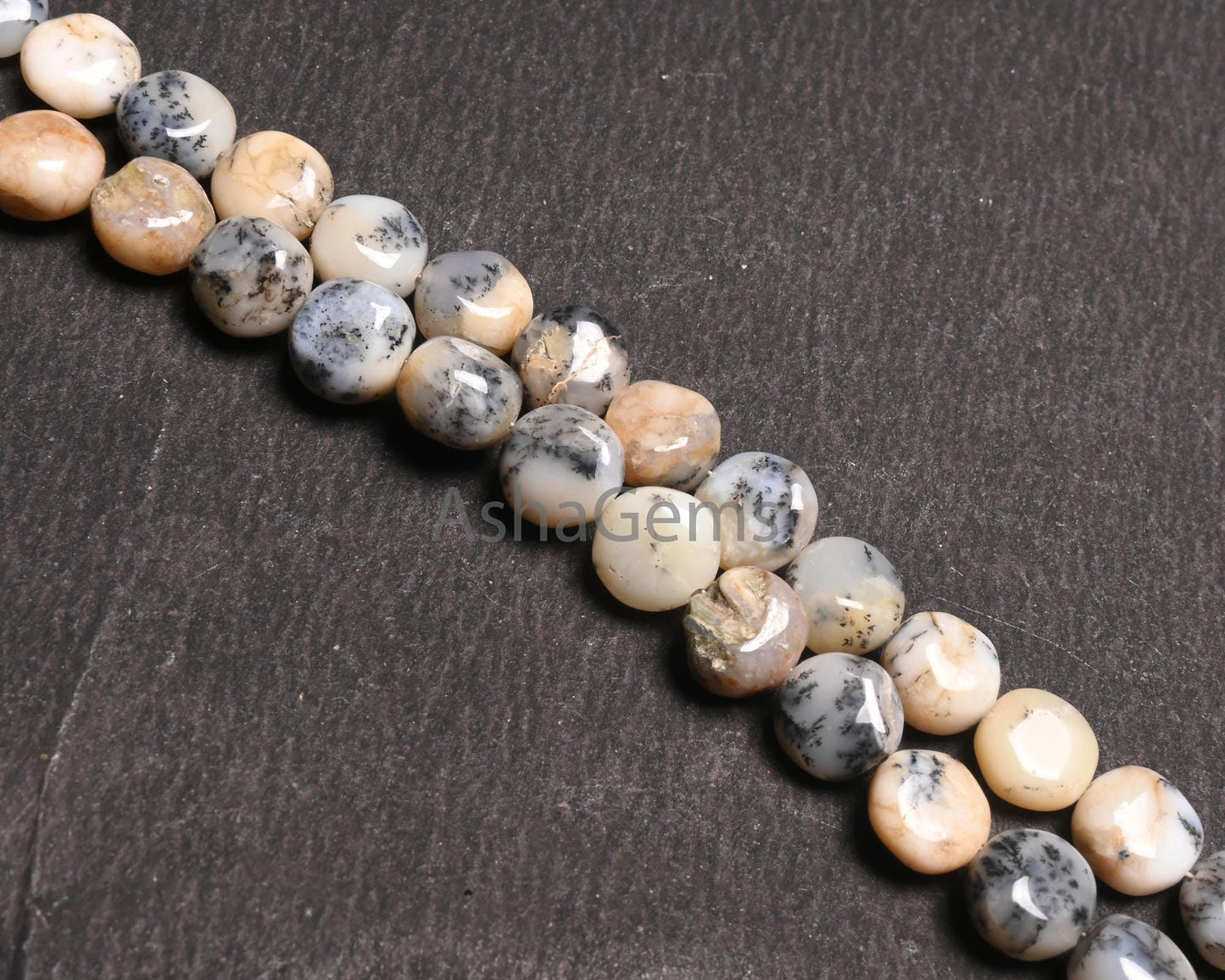 16"Strand Dendrite Opal Smooth Coin Shape Gemstone Beads, Natural Dendritic Opal Plain handmade Coin Bead, Fine Opal Bead Jewelry Craft SALE