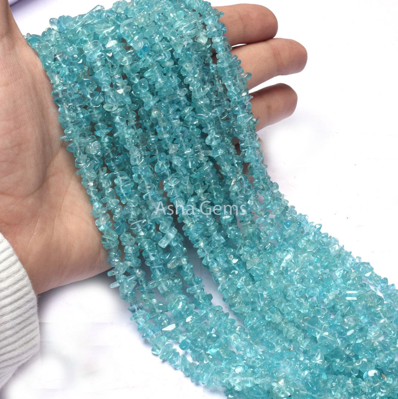 AAA Quality Apatite smooth Uncut Chip Beads Gemstone, 34"strand natural sky Blue Apatite raw Rough Beads, blue Apatite Beads Jewelry SALE