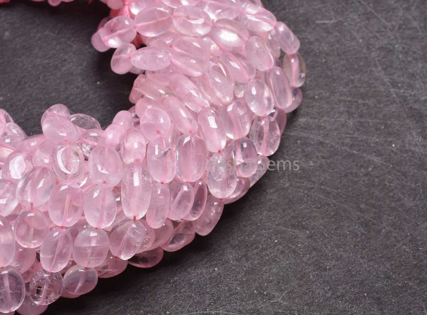 Natural Rose Quartz Smooth Oval Gemstone Beads,12" Strand Pink rose Quartz Plain Handmade Uneven Oval Shape Loose Beads Jewelry Crafts SALE