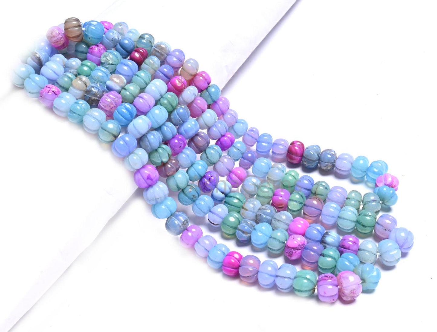 Beautiful Multi Blue Pink Opal Carved watermelon Gemstone Beads, Mix Color Disco Opal carving Pumpkin Handmade Shaded Opal Bead Jewelry SALE