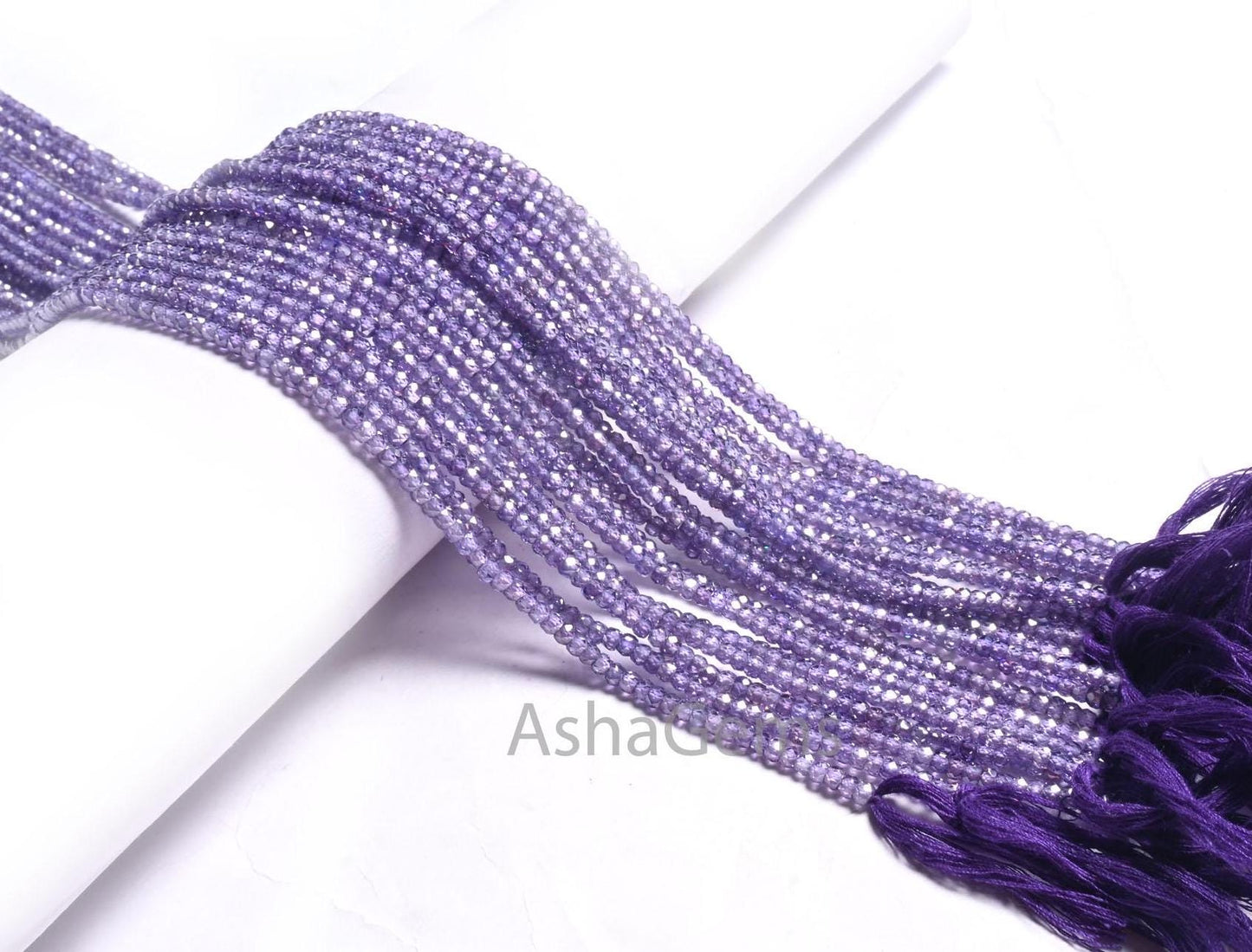 3.2 mm Beautiful Purple Blue Zircon Micro Cut Rondelle Beads,12.5" AAA Zircon Cubic Faceted machine Cut Beads,Zircon Bead Jewelry Craft SALE