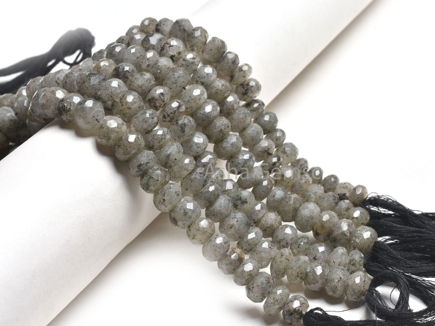 Black Dot Quartz Faceted Rondelle Shape Beads,7"Strand Natural Black Dot Quartz Beads, Quartz Faceted Gemstone Loose Bead Jewelry Craft SALE
