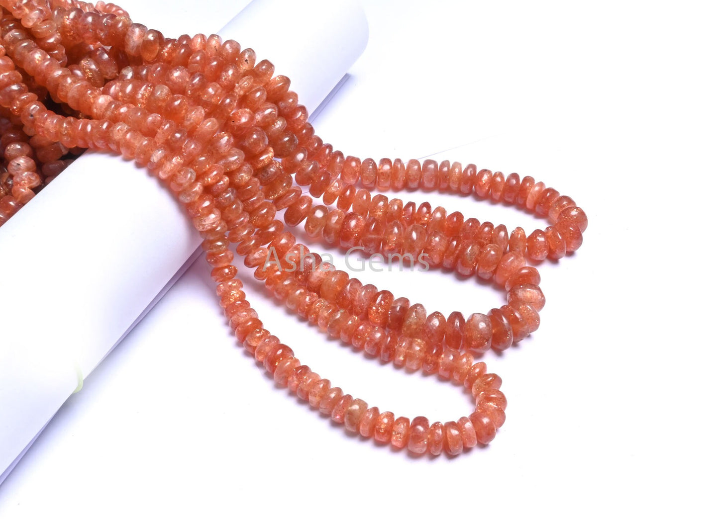 Beautiful Sunstone Smooth Rondelle Shape Beads,16"Natural Red Sunstone Rondelle Plain Gemstone Beads, Sunstone beads Jewelry Necklace Crafts