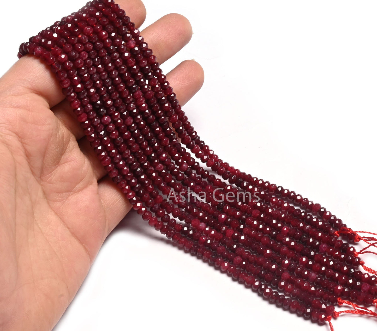 Beautiful Red Jade Quartz Faceted Gemstone Beads,4.5 mm Fine Red Jade Machine Cut Rondelle Beads, Jade Quartz Bead Jewelry Making Craft SALE