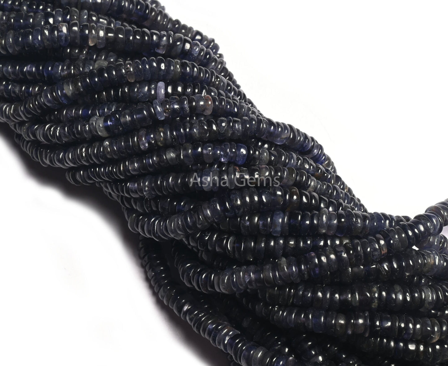 Blue Iolite Smooth Heishi Tyre Gemstone Loose Beads,8/16"Strand Natural Iolite Flat Wheel Shape Beads, Iolite Bead Jewelry Making Craft SALE