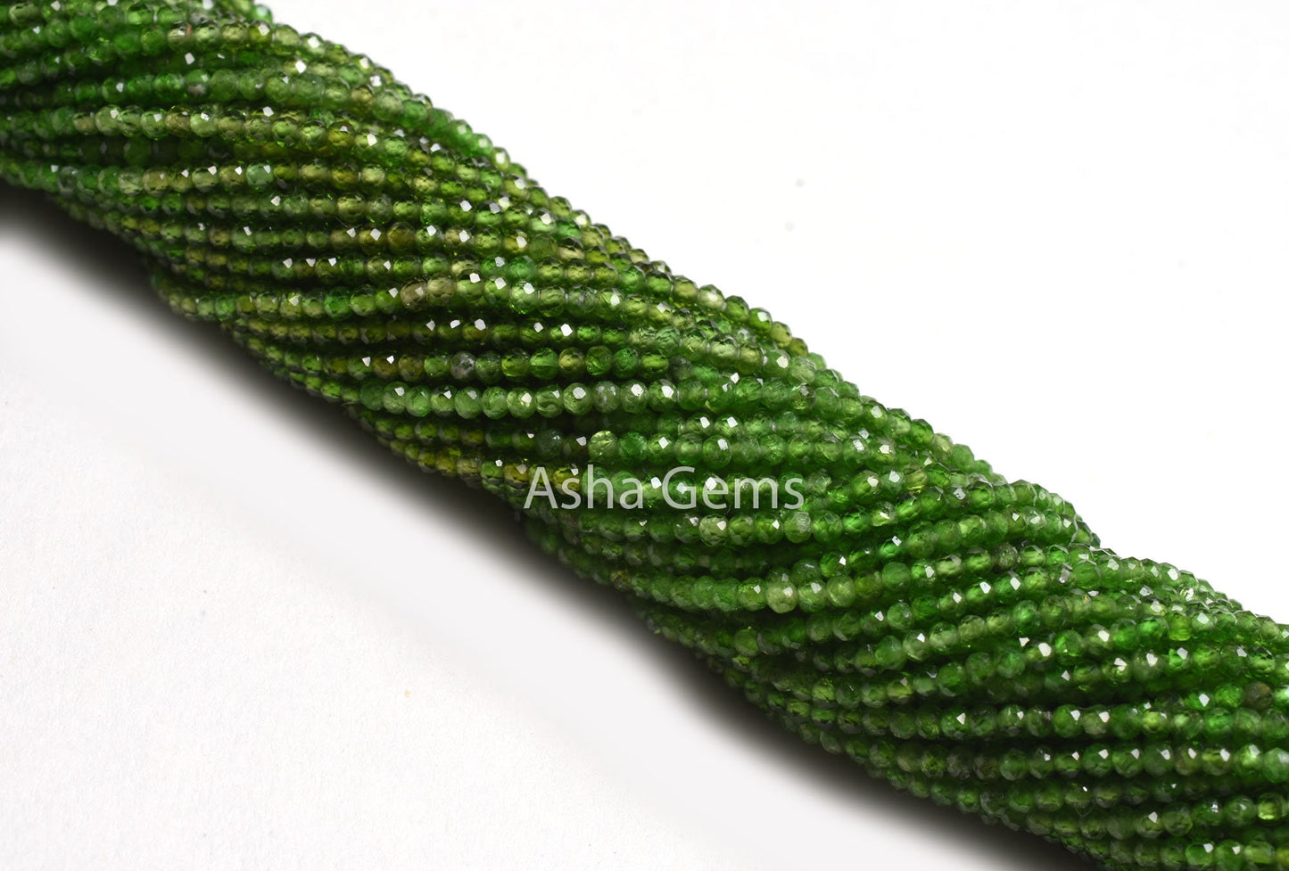 2 mm Natural Chrome Diopside Micro Cut faceted Gemstone Beads,13" Strand Shaded Green Chrome Diopside Machine Cut Tiny Rondelle Chrome Beads