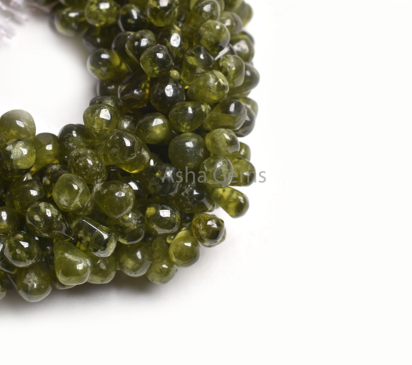Beautiful Green Vessonite Smooth Teardrop Beads, Natural Vessonite Plain Drops Shape Gemstone Beads Handmade Vessonite Bead For Jewelry SALE