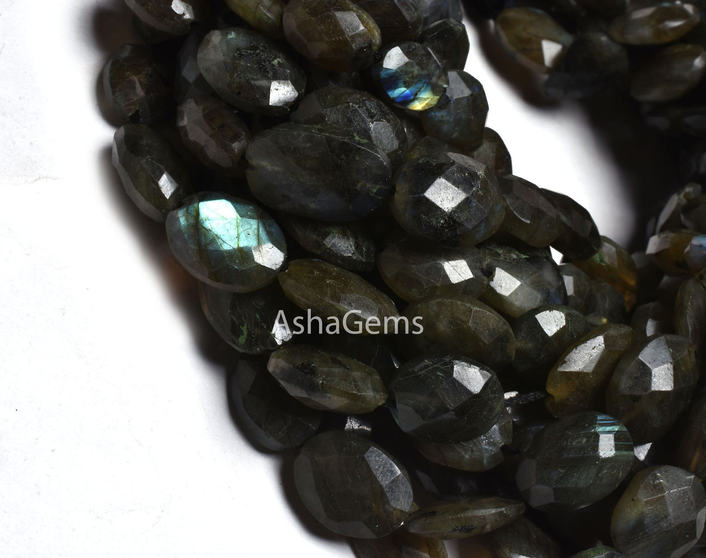 10" Strand labradorite Oval Beads, Multi Flash Labradorite Faceted Oval Briolette bead, Black Rainbow Beads Labradorite For Jewelry Making