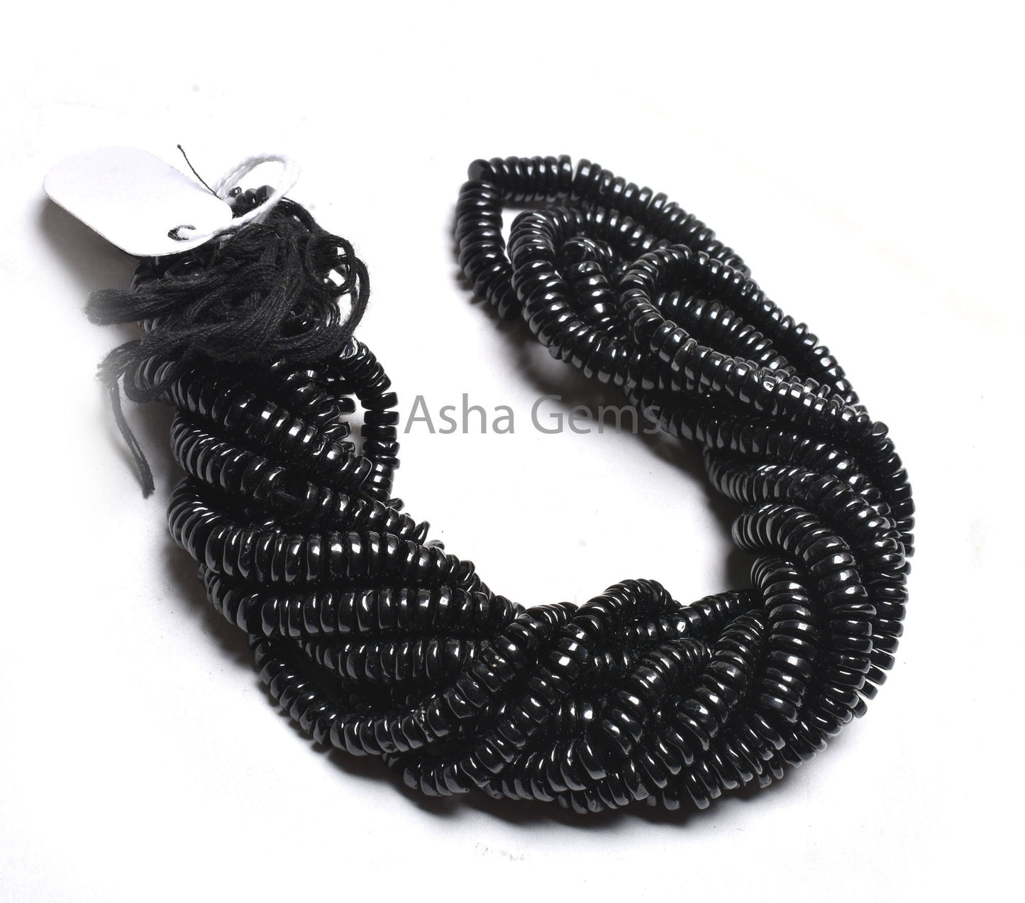 16" Beautiful Natural Black Spinel Smooth Tyre Gemstone Handmade Beads, AAA Spinel Smooth Wheel Shape Beads Jewelry Making Handicraft SALE