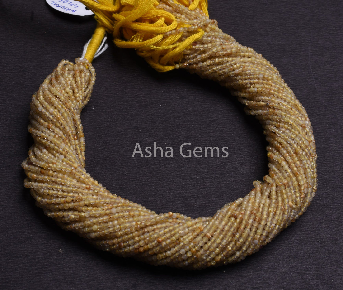 AAA Quality Golden Rutile Micro Cut Gemstone beads 2 mm Natural Rutile Machine cut Faceted rondelle beads, Golden Yellow Rutile Bead Jewelry