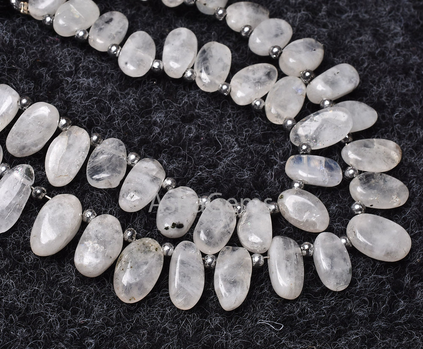 Rainbow Moonstone Smooth Oval Shape Beads, Natural Fire Rainbow Side Drill Oval Beads, White rainbow Plain uneven Oval Handmade Bead Jewelry