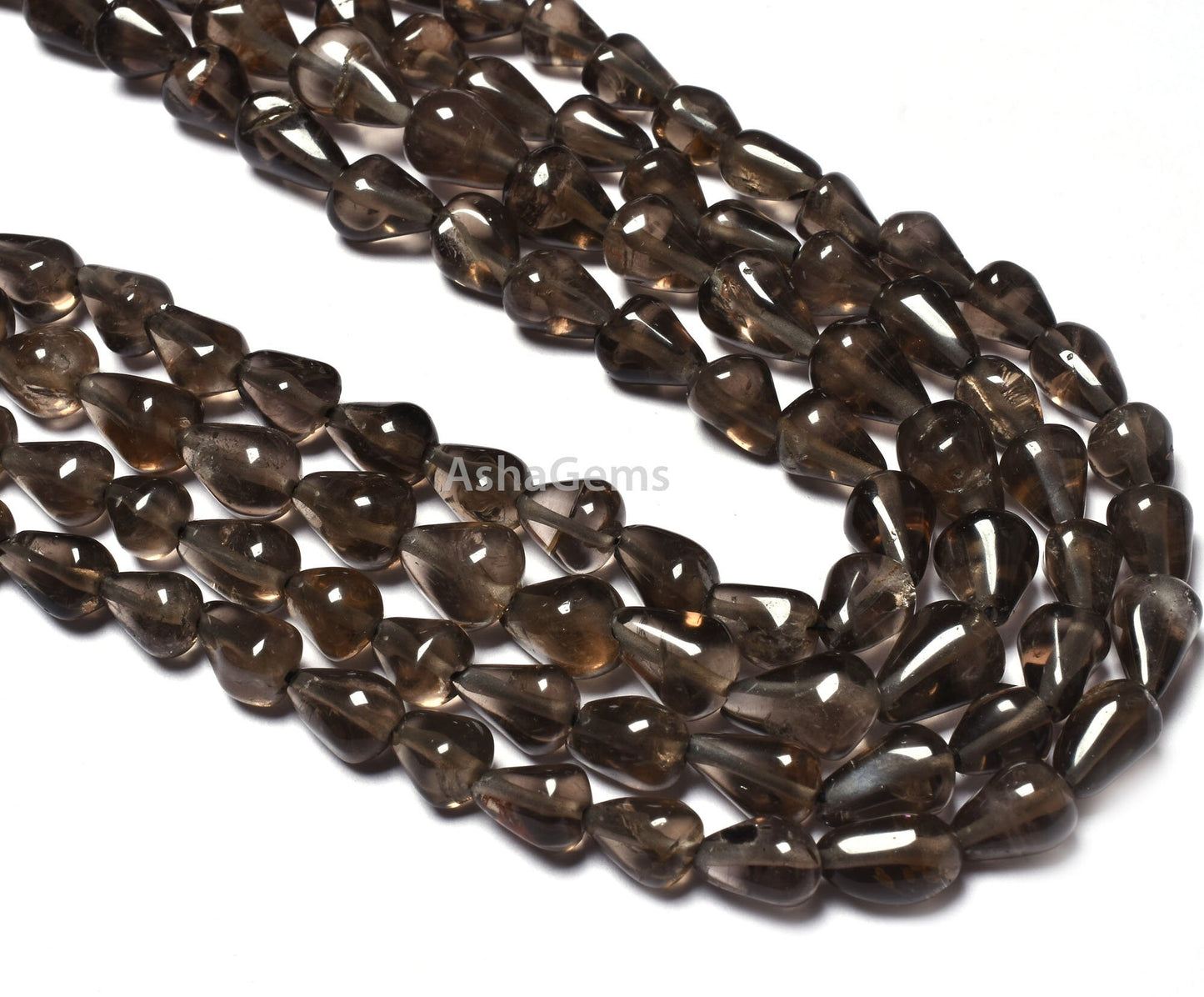 Natural Smoky Quartz Smooth Drops Shape Beads, Beautiful Smoky Teardrop Beads, Handmade Briolette Bead Plain Smoky Beads For Jewelry Crafts