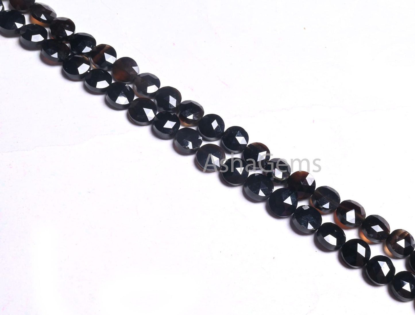AAA Black Spinel Faceted Coin Shape Beads,6 mm,13" Strand Black Spinel Machine Cut Briolette Spinel Gemstone Bead Jewelry Making Craft SALE