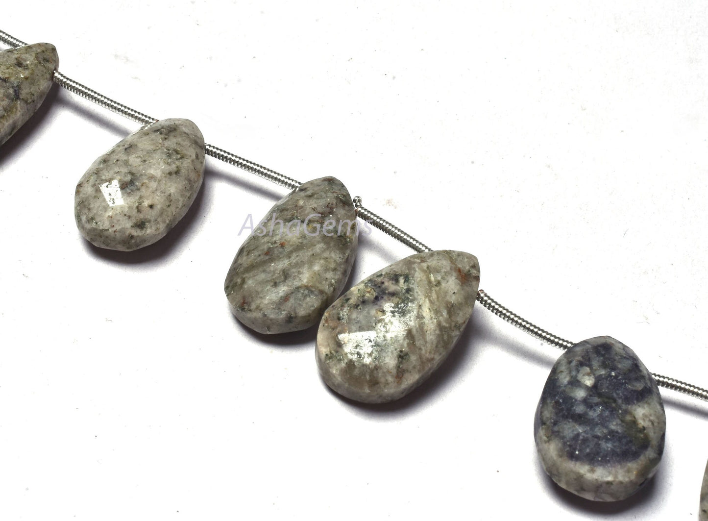 7 Inch strand Shaded Grey jasper faceted Pears Shape Beads, Gray Jasper Pear Briolette Beads Jasper teardrop Gemstone Beads For Jewelry SALE