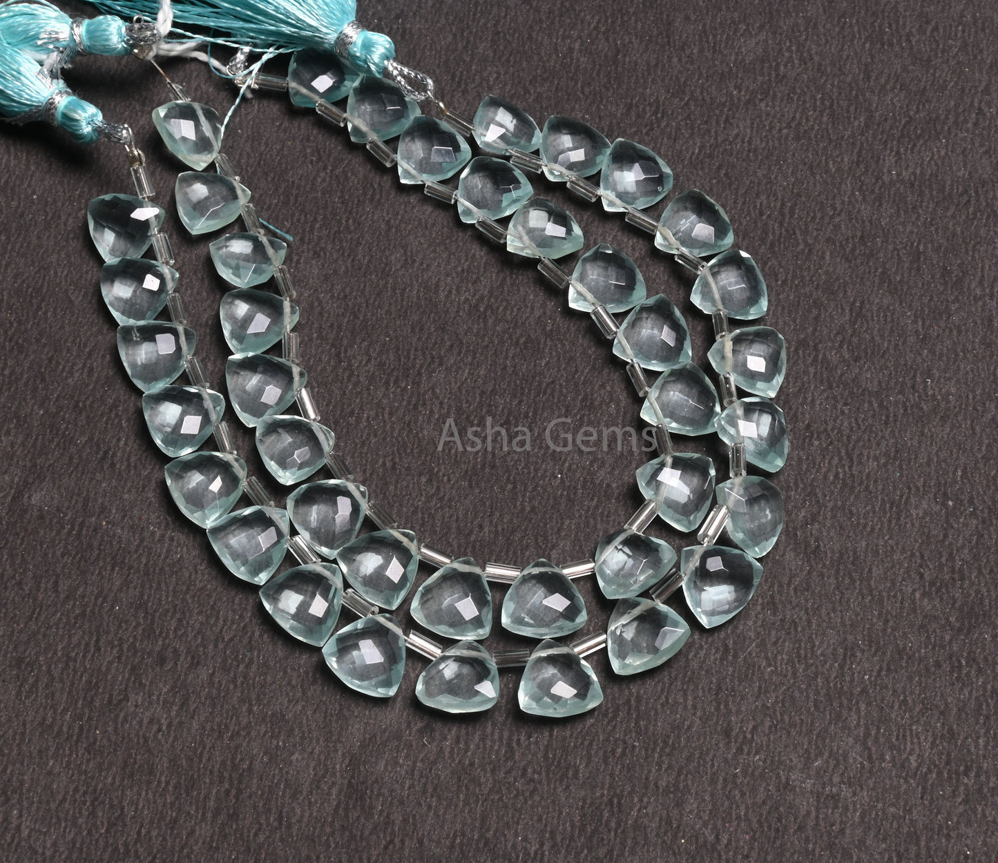 10mm AAA Quality Aqua Blue Hydro faceted Trillion Shape Beads,7.5" Aquamarine Color Hydro fancy Triangle Briolette Bead Jewelry Craft SALE