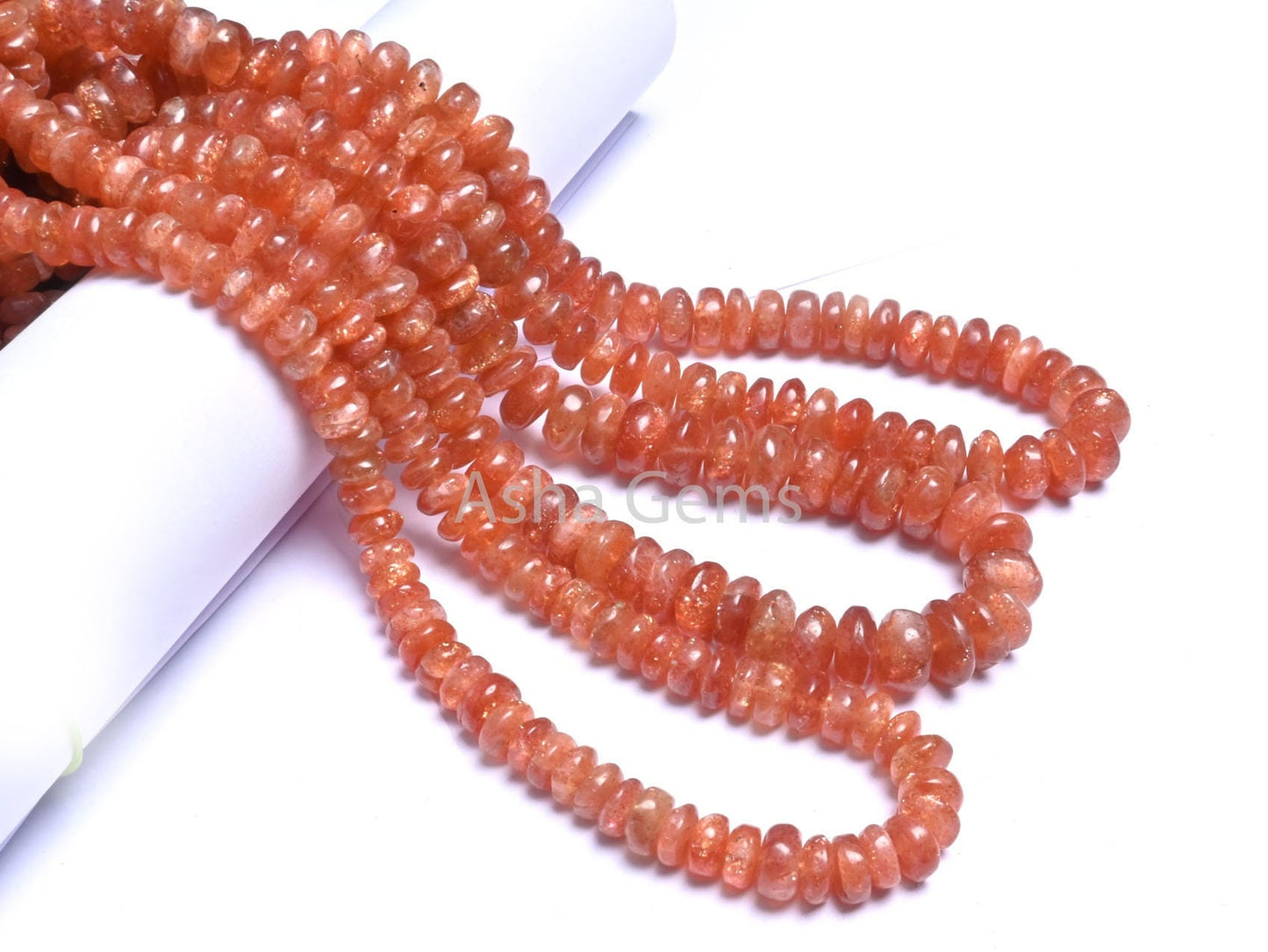Beautiful Sunstone Smooth Rondelle Shape Beads,16"Natural Red Sunstone Rondelle Plain Gemstone Beads, Sunstone beads Jewelry Necklace Crafts