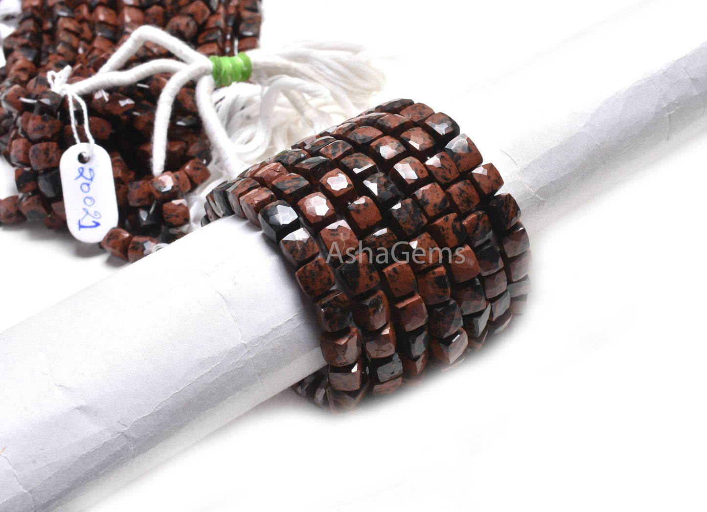 Beautiful Mahogany Obsidian 3D Cube Box Gemstone Beads,8" Strand Natural Mountain Obsidian Faceted Cube Shape Bead Jewelry Making Craft SALE