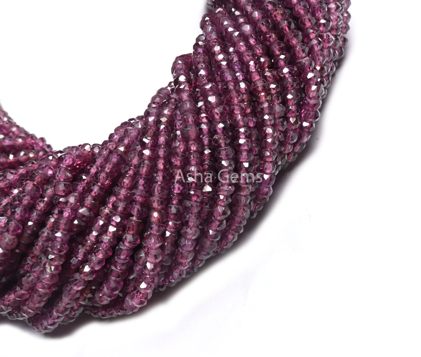 Beautiful Rhodolite Garnet Faceted Gemstone Beads, natural Garnet Indian machine Cut Rondelle Beads,13"Strand Pink Garnet Bead Jewelry Craft