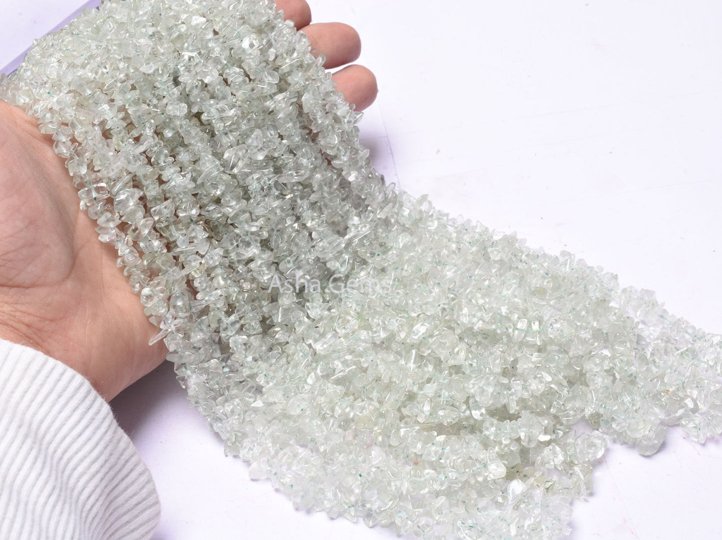 34"Strand Natural Green Amethyst Uncut Chips Beads Gemstone Smooth Raw Tiny Nugget Rough Beads fine Quality Green Amethyst Chip Jewelry Sale