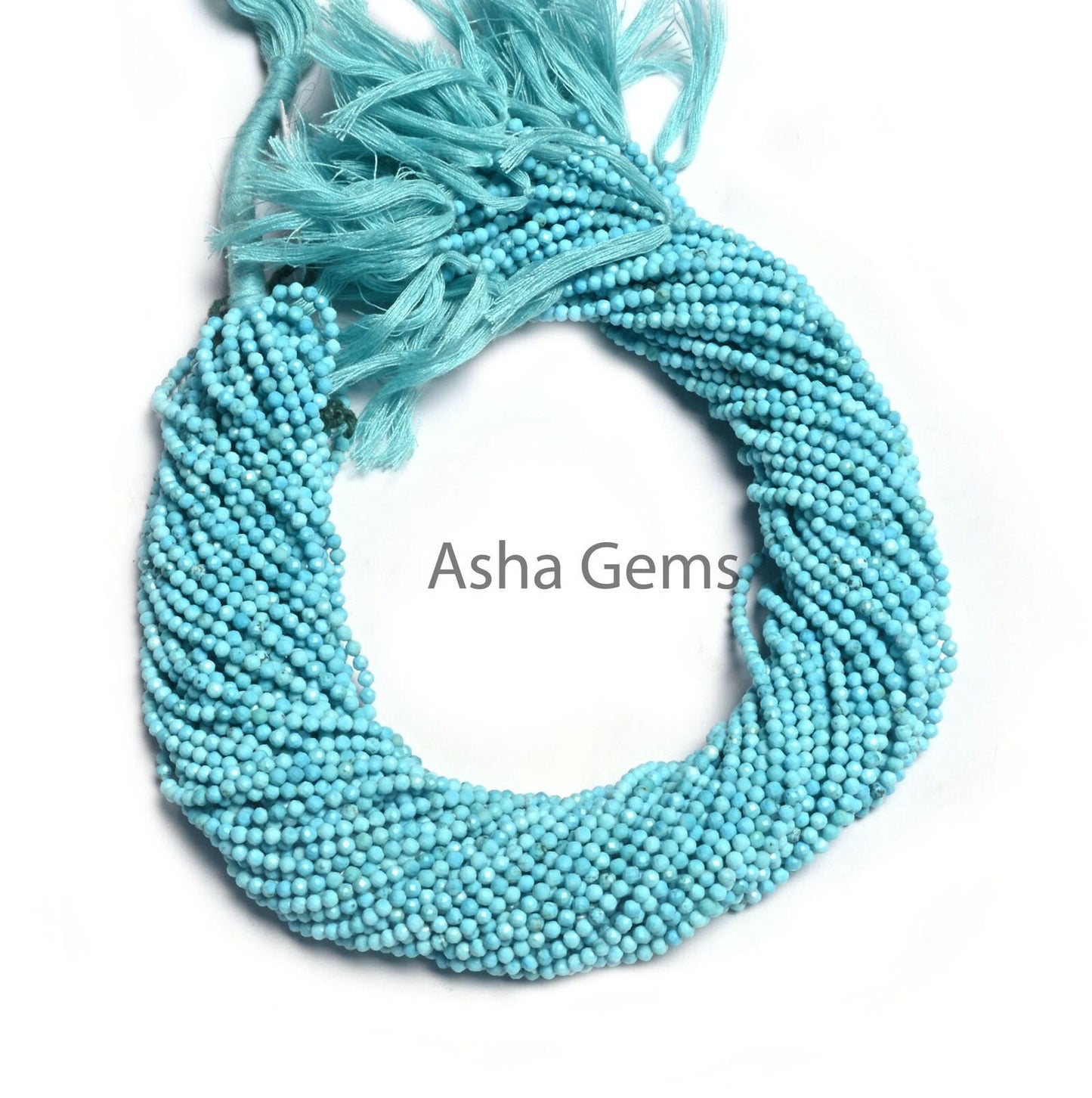 AAA Quality Blue Turquoise Micro Cut Rondelle Gemstone Loose Beads,2.5 mm Turquoise Howlite Machine Cut Faceted Beads Jewelry Making Crafts