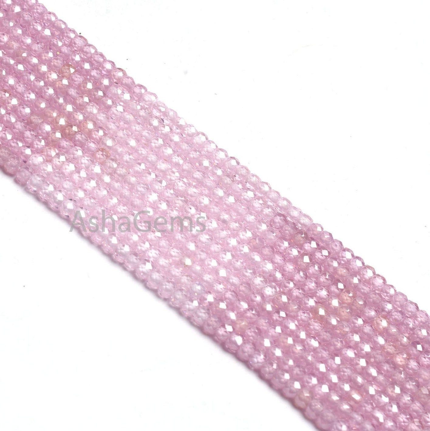 AAA Quality Shaded Pink Zircon Faceted Rondelle beads,3 mm Shaded Pink Cubic zircon Micro Cut Beads,13"Strand Zircon Bead Jewelry Craft SALE