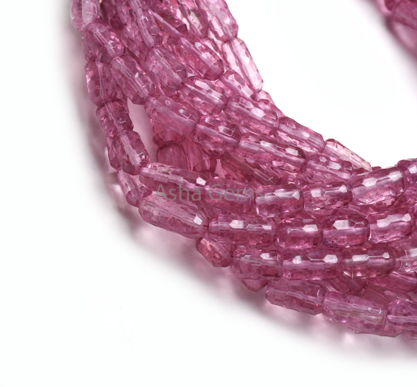 AAA Crystal Pink Coated Concave Cut faceted Beads,10"Strand Gemstone Barrel Shape Concave Cut Faceted Straight Drill Bead Jewelry Craft SALE