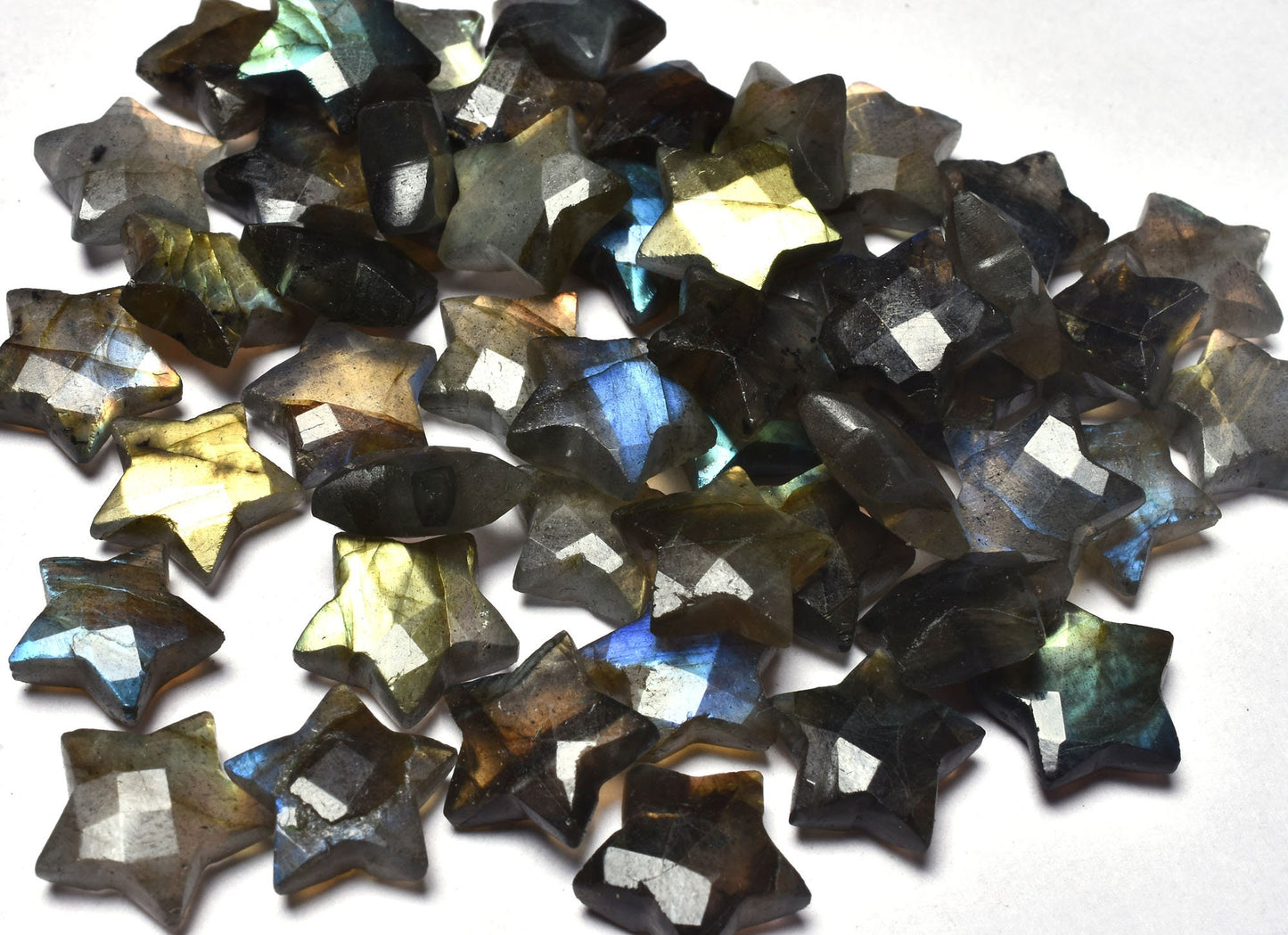 3,5,10 Pc Flashy Labradorite Carved Star Briolette,11-12 mm Black Rainbow Carving Star Gemstone Multi Fire labradorite Jewelry Making Crafts