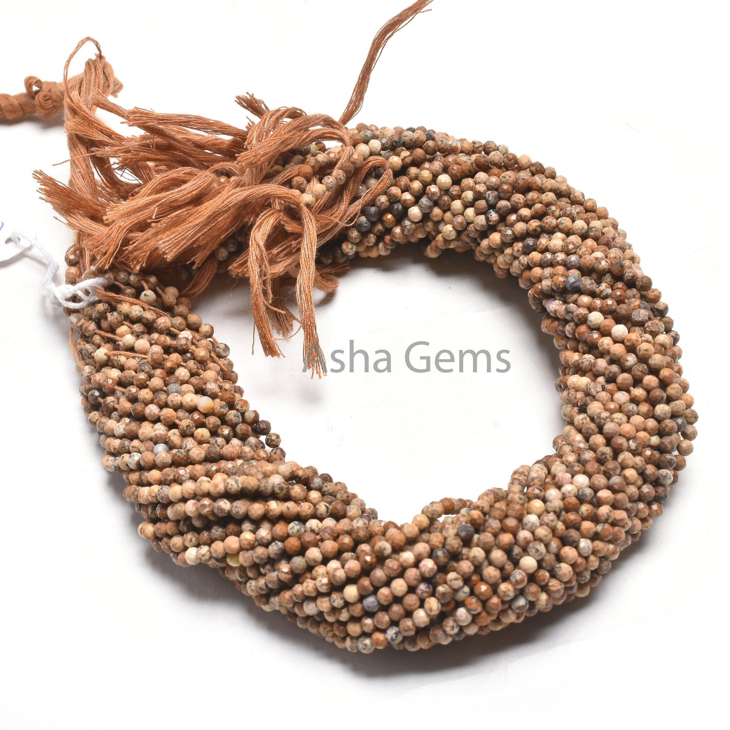 Beautiful Picture Jasper Micro Cut Round Ball Gemstone Beads,3.2 mm Natural Jasper Machine Cut Faceted Roundelle Picture Jasper Bead Jewelry