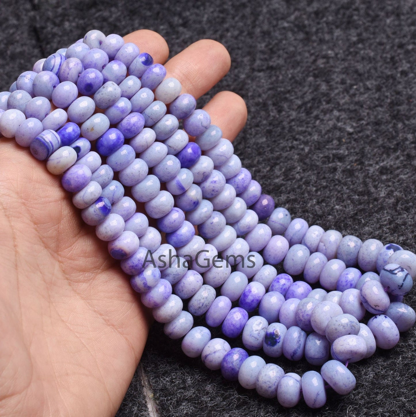 Shaded Blue Opal Smooth Rondelle Shape Beads, Beautiful Blue Opal Plain Gemstone Beads,8-11 mm Handmade Opal Bead Jewelry Making Sale