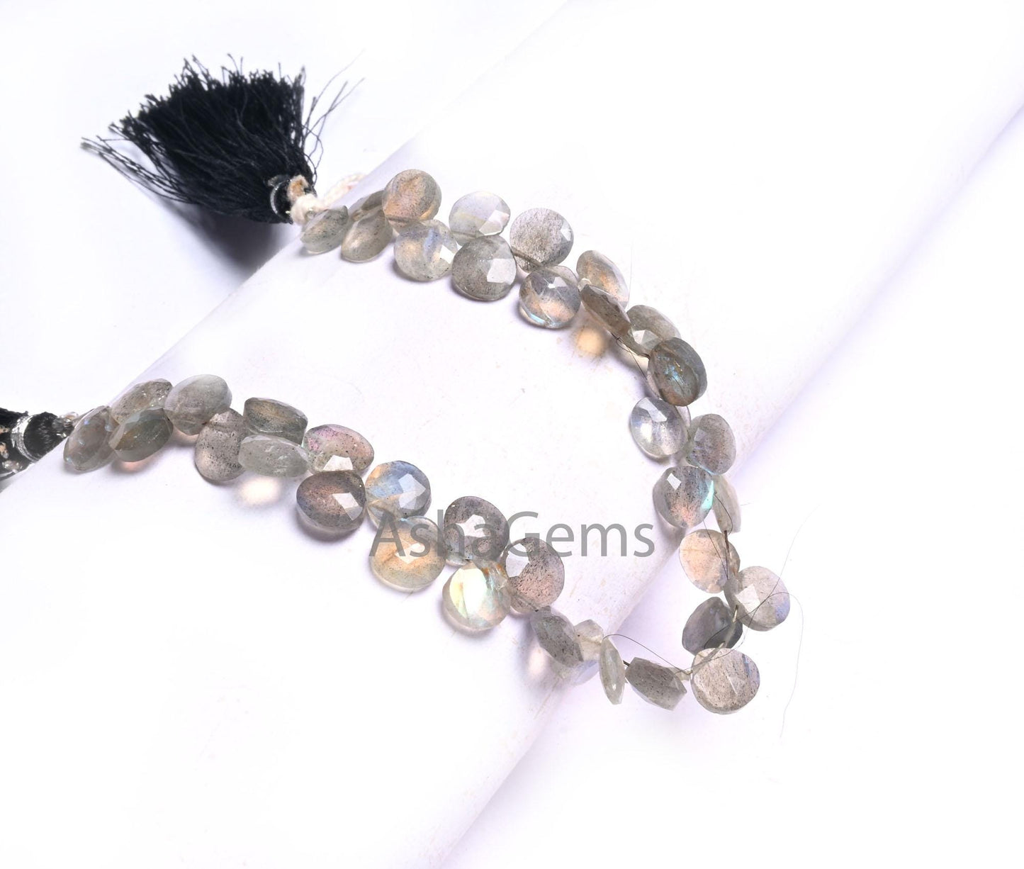 Natural Flash labradorite faceted Heart Shape Beads,Fine Multi Fire Grey labradorite Heart Side Drill Gemstone Labradorite Bead Jewelry SALE (AG 18612)