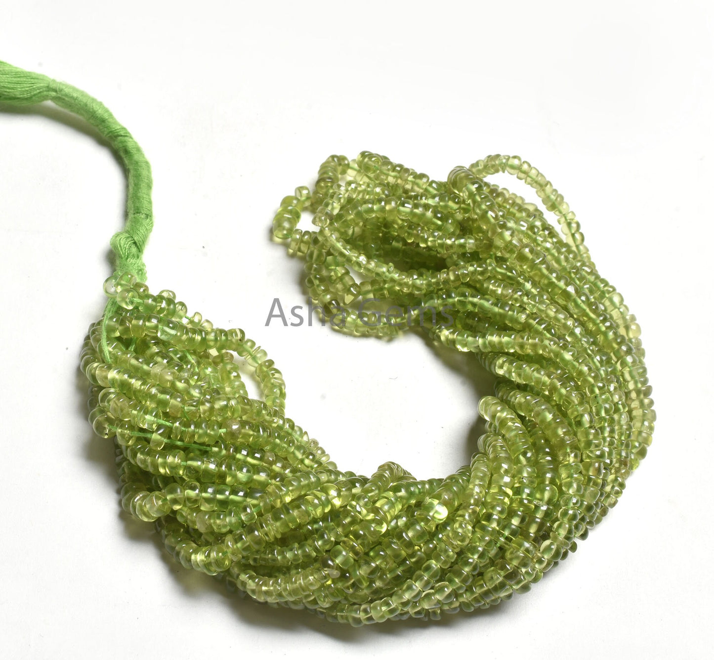 16" Strand Green Peridot Smooth Rondelle Beads, Natural Peridot Beads, Peridot Plain Handmade Gemstone Beads Jewelry making Handicraft SALE