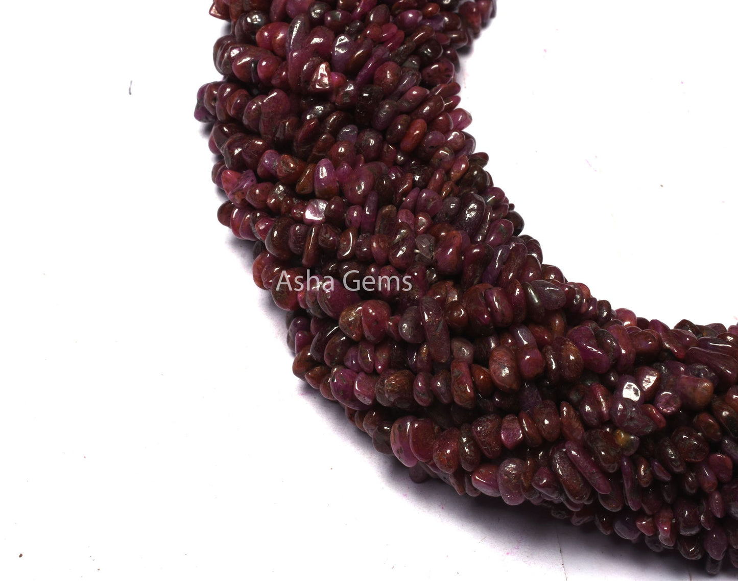 34" Strand Natural Ruby Uncut Chips Smooth Beads Gemstone, Natural Ruby Beads, AAA Quality Red Ruby Chip Tiny Nugget, Genuine Ruby Raw Beads