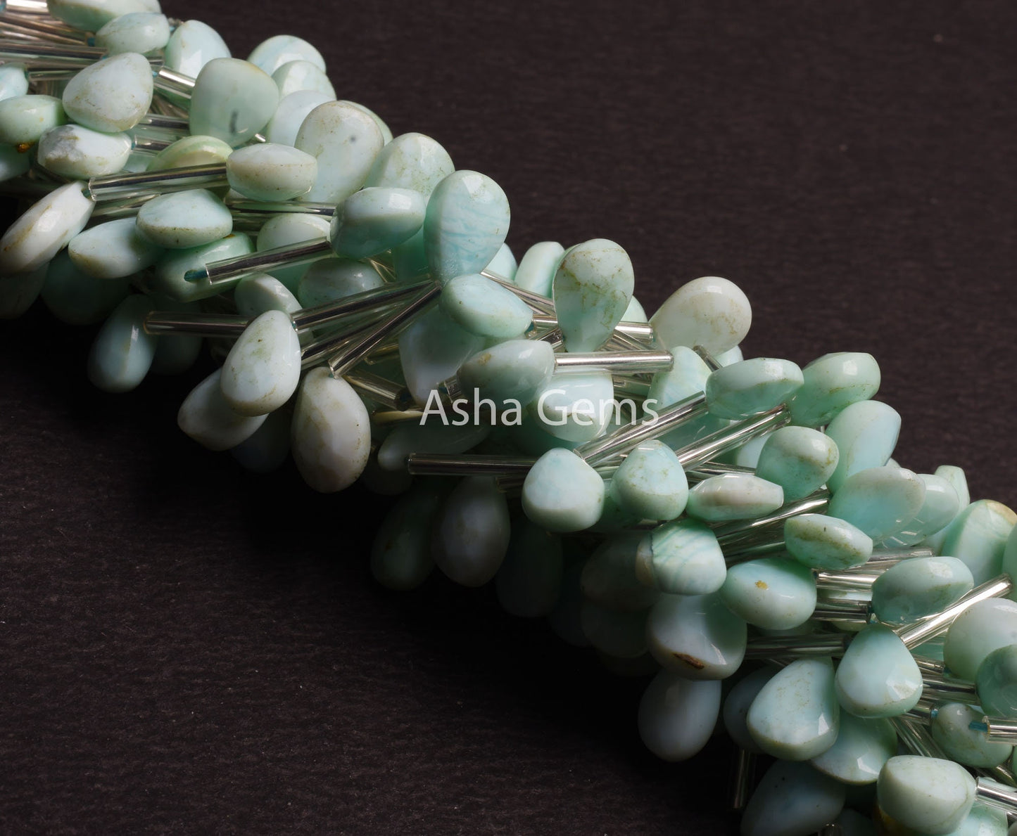 Beautiful Shaded Sky Blue Opal Faceted Pear Beads, Peru Opal Hand Cut Teardrop Briolette Faceted Gemstone Bead, Opal Bead Jewelry Handicraft
