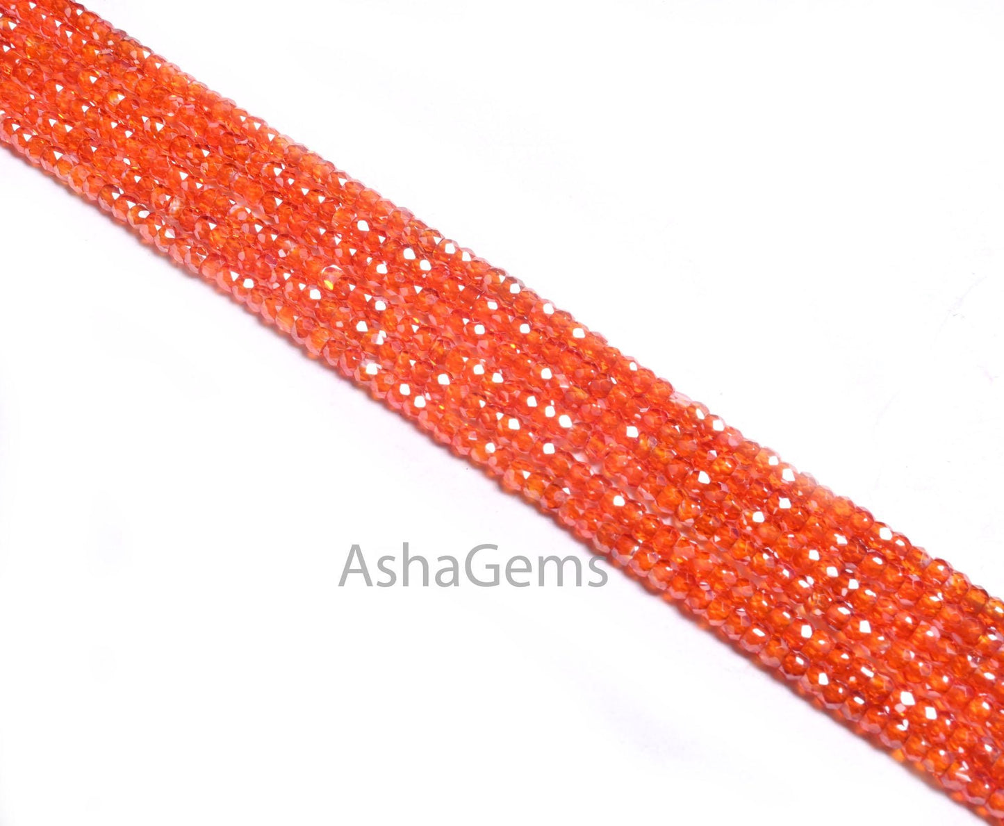 2.5 mm Beautiful Orange Zircon faceted Micro Cut rondelle Tiny beads, 13" Orange Cubic Zircon Machine Cut Beads Jewelry Necklace Crafts SALE