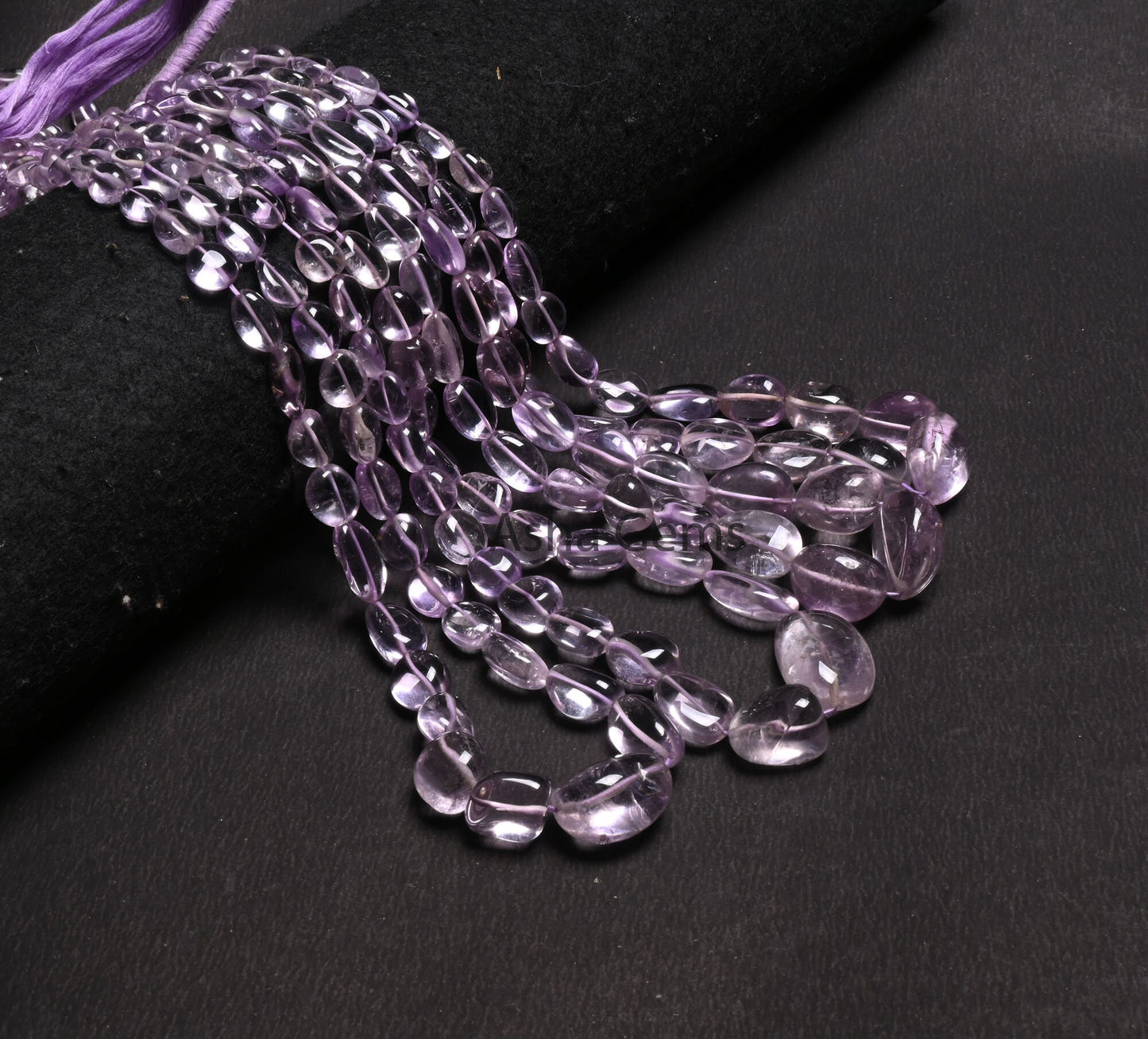 AAA Quality Pink Amethyst Smooth Nugget Gemstone Loose Bead, Natural Amethyst Tumble Handmade Straight Drill Amethyst Bead Necklace Jewelry
