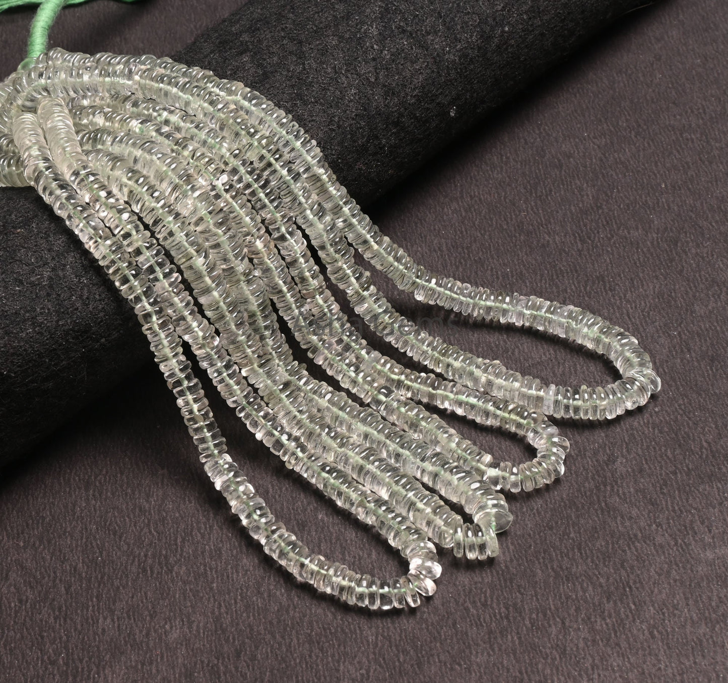 Fine Green Amethyst Flat Wheel Shape Smooth Hnadmade Beads, Natural Amethyst Heishi Tyre Gemstone Loose Beads, Amethyst Beads Jewelry making