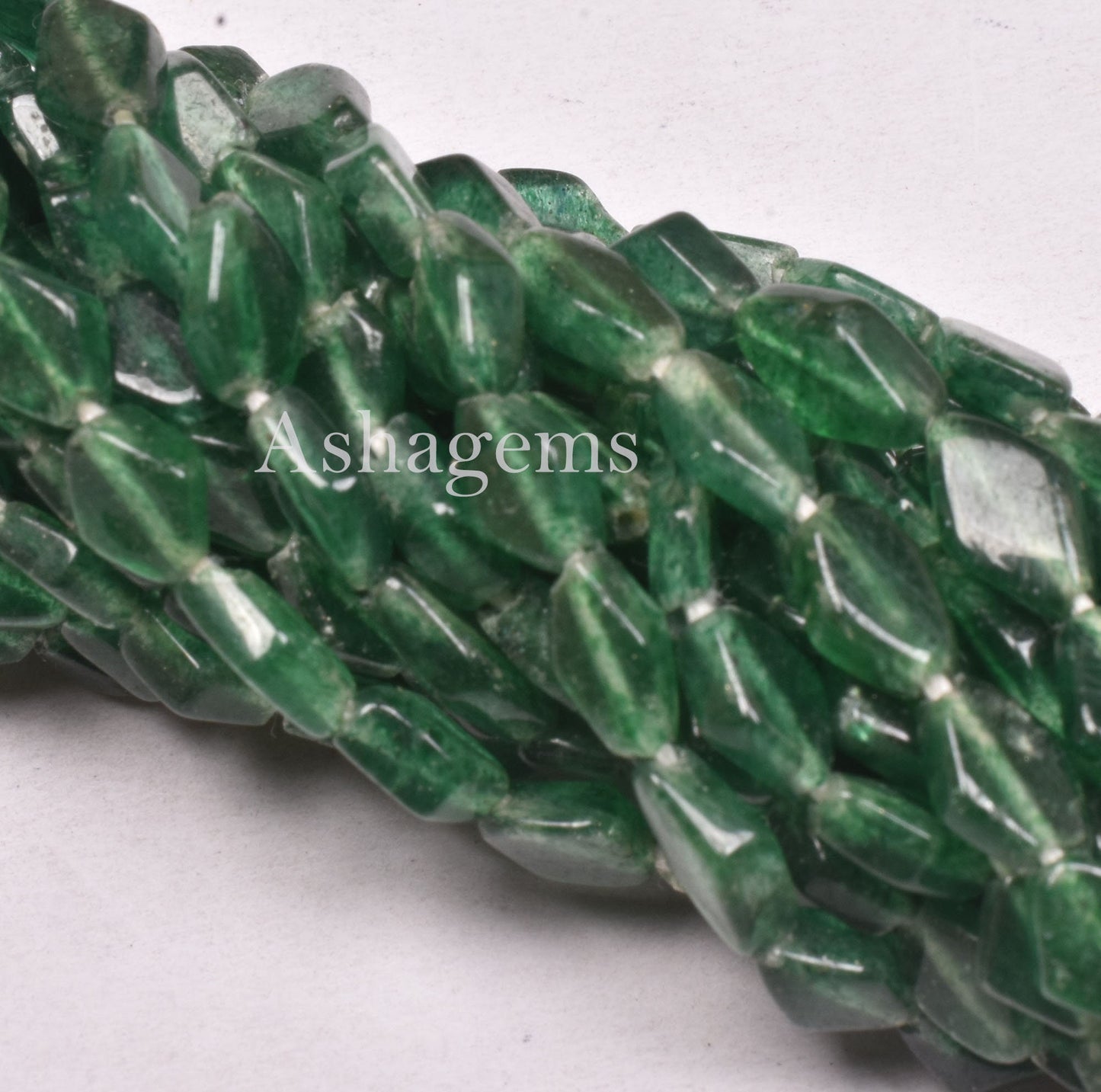 Beautiful Green Mica Fancy Shape Beads,13" Strand, Natural Mica margaj Smooth Rhombus shape Handmade Beads Green Aventurine Bead For Jewelry