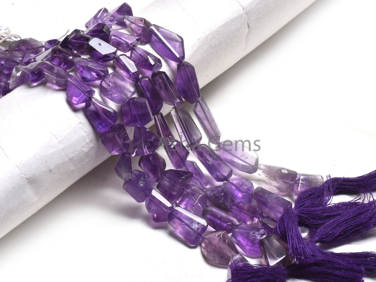 Natural African Amethyst Faceted Nugget Shape Beads,9" Strand Purple Amethyst Handmade Indian Cut Faceted Nugget Gemstone Bead Jewelry Craft (AG 22237)