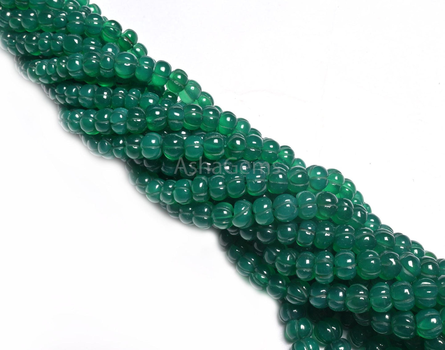 Beautiful Green Onyx Carving Watermelon Beads,16" Strand Onyx Handmade Carved Rondelle Beads, Green Onyx Carve Pumpkin Gemstone Bead Jewelry