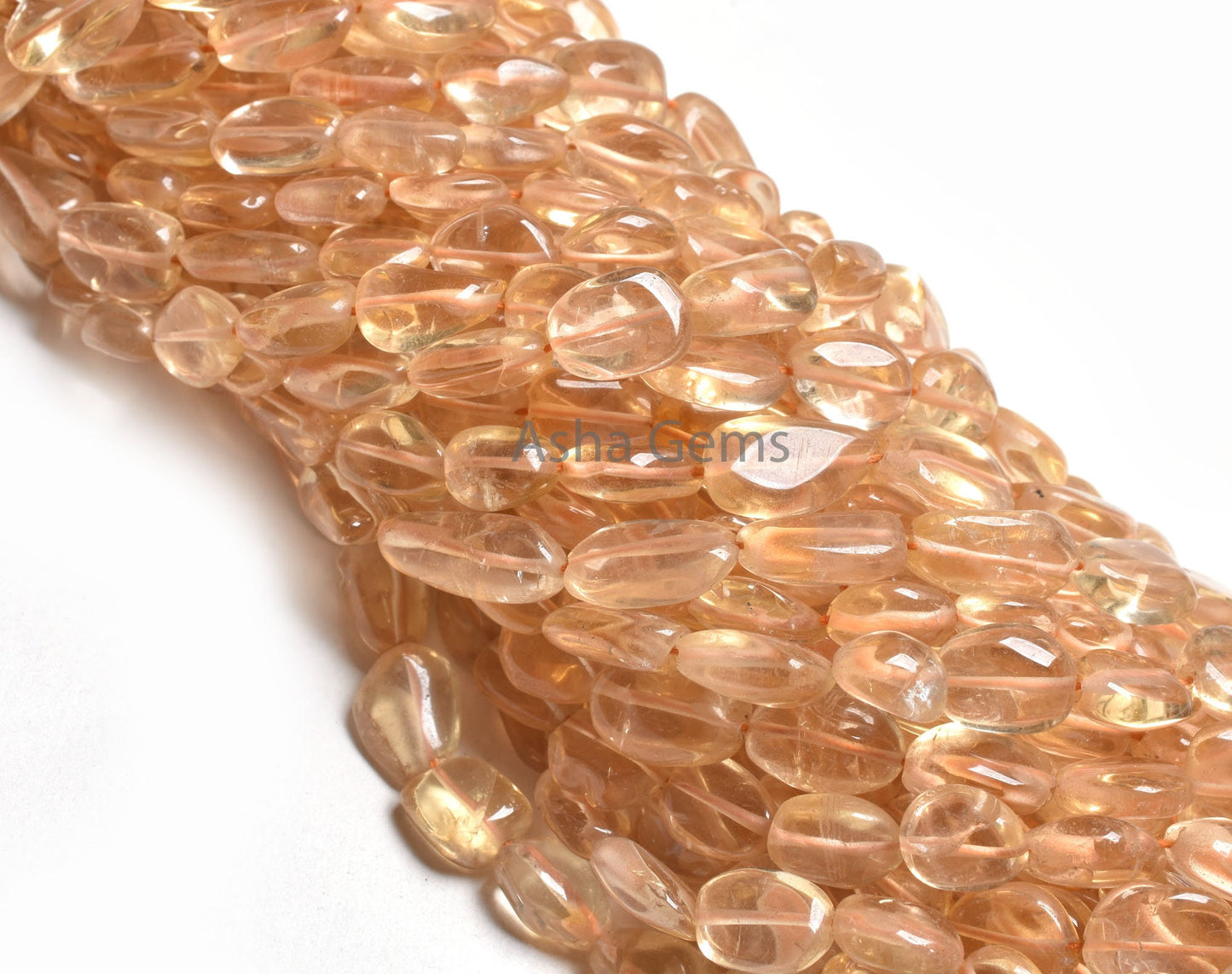 Natural Citrine Smooth Nugget Shape Beads,9/18" Strand Yellow Citrine Plain Handmade Uneven Tumble Straight Drill Gemstone Bead Jewelry SALE