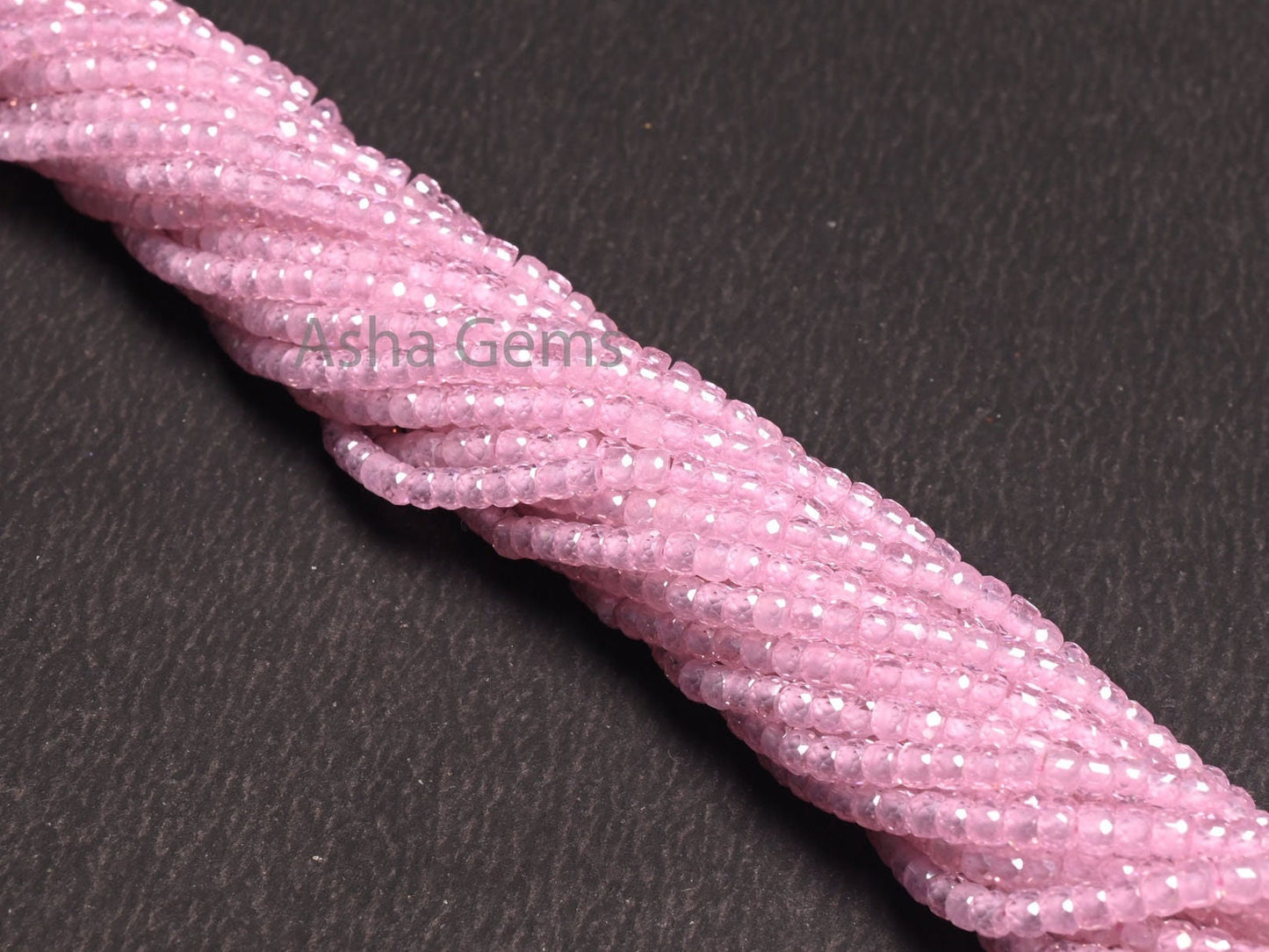3 mm AAA Quality Pink Zircon Micro Faceted Rondelle Beads, Pink Zircon Machine Cut Beads,12.5" Fine Zircon Machine Cut Beads Jewelry Makings