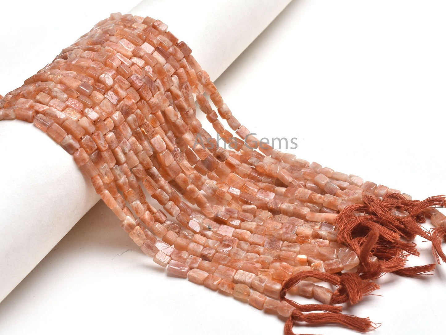 Natural Sunstone Smooth Rectangle Shape Gemstone Beads,14" Red Sunstone Plain Handmade Fancy Chicklet Straight Drill Bead Jewelry Craft SALE