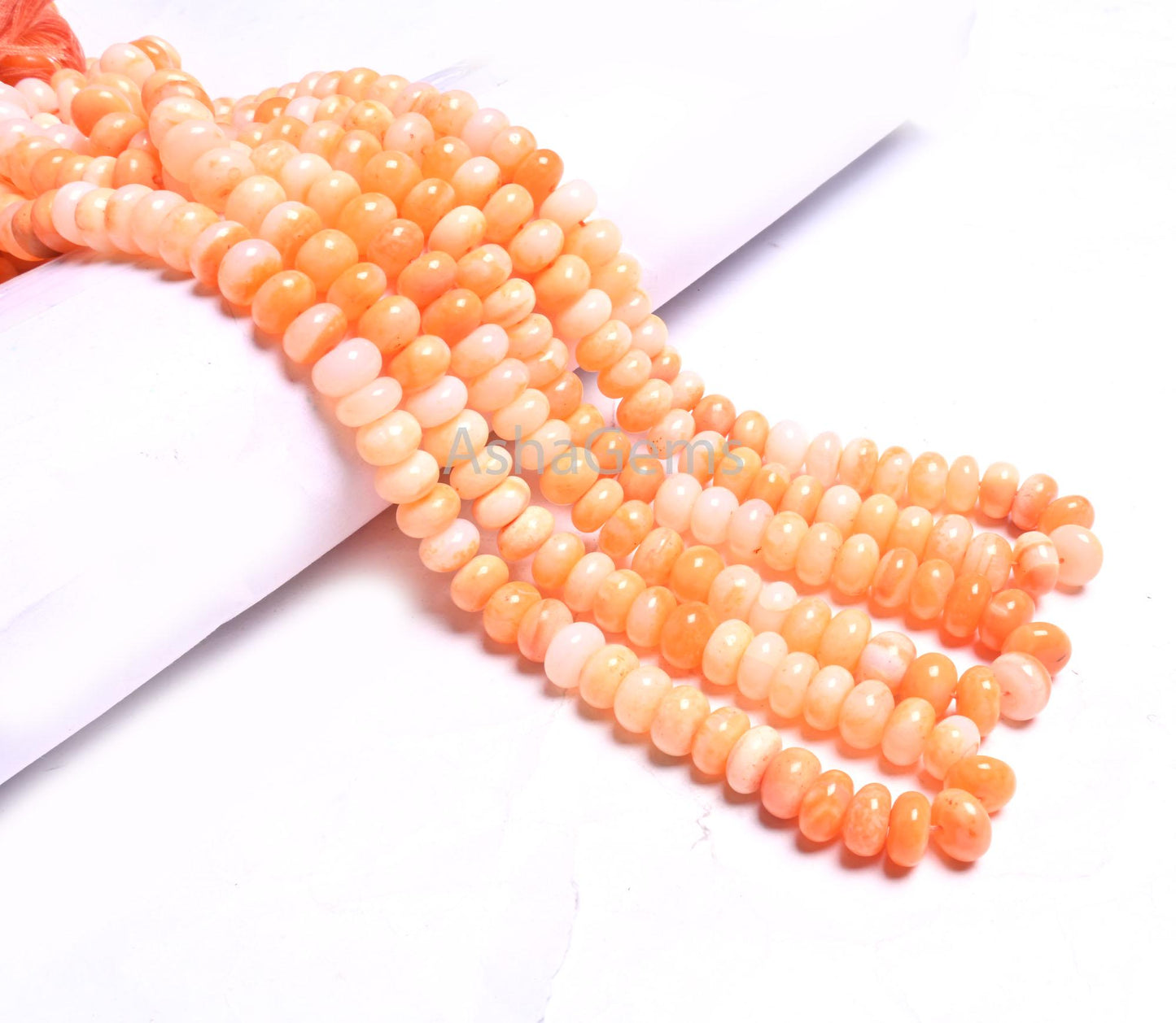 Beautiful Shaded Orange Opal Smooth Rondelle Beads, AAA Fire Opal Color beads, carrot Orange opal Plain Gemstone beads Necklace Jewelry SALE