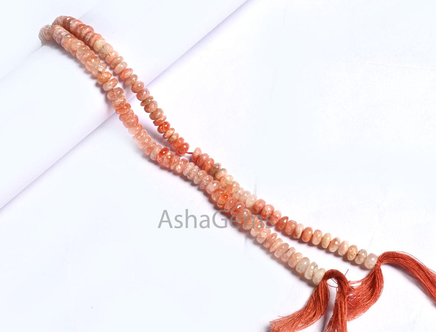 Natural Sunstone Smooth Rondelle shape beads, Shaded Sunstone Plain Handmade Gemstone Loose Beads, Sunstone beads Jewelry making Crafts SALE