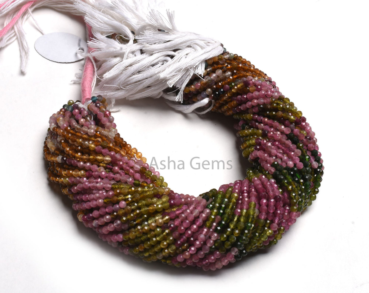 Fine Tourmaline Machine Cut Round Ball Beads,3.5 mm Multi Tourmaline Micro Cut Faceted Gemstone Beads, Real Tourmaline Bead Jewelry Necklace
