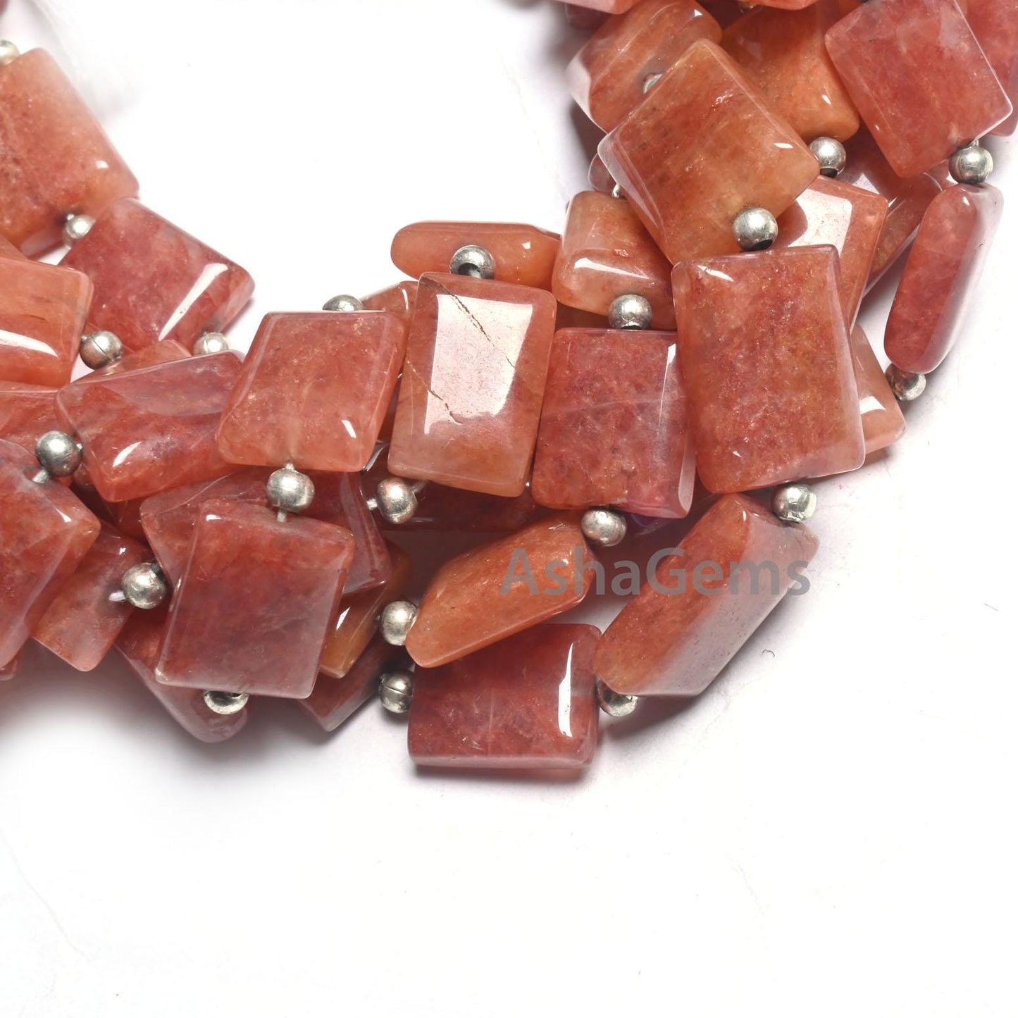 Amazing Dark Peach Quartz Smooth Rectangle Shape Gemstone Beads,9" Quartz Fancy Chicklet Straight Drill Handmade Beads Jewelry making Crafts